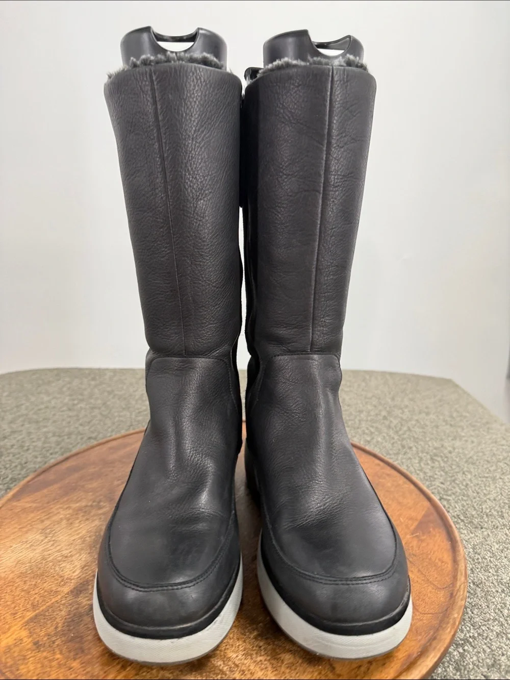 Clarks Unstructured Boots Wm 9.5M Un Vista Hi2 Snow Winter Black Leather Comfort